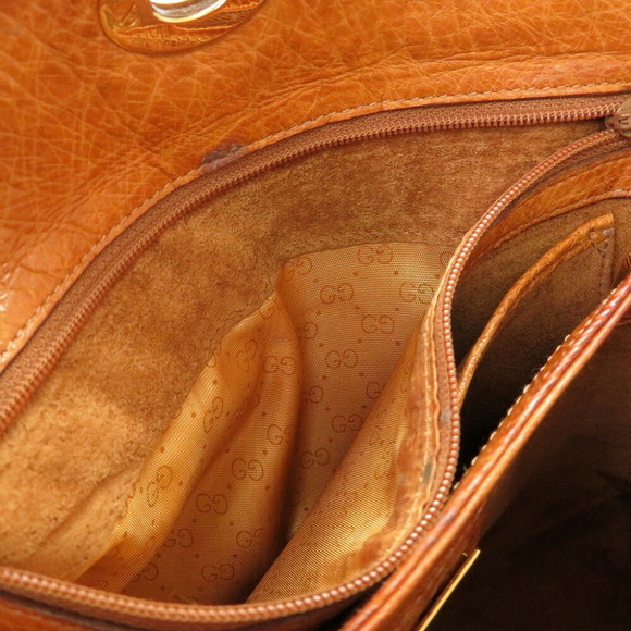 Gucci Ostrich Handbag Brown - Picture 7 of 10